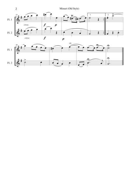 Minuet Old Style By Elgar For Woodwind Duets Page 2