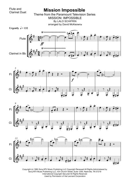 Mission Impossible Theme Flute And Clarinet Duet Page 2