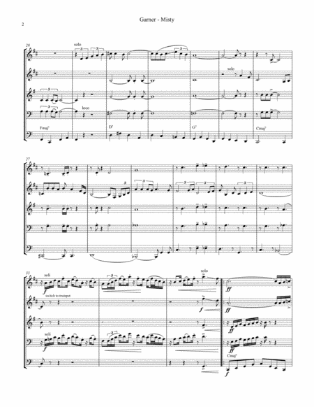 Misty For Brass Quintet Page 2