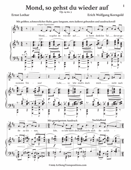 Mond So Gehst Du Wieder Auf Op 14 No 3 Transposed To D Major Page 2
