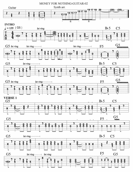 Money For Nothing Guitar Tab Page 2