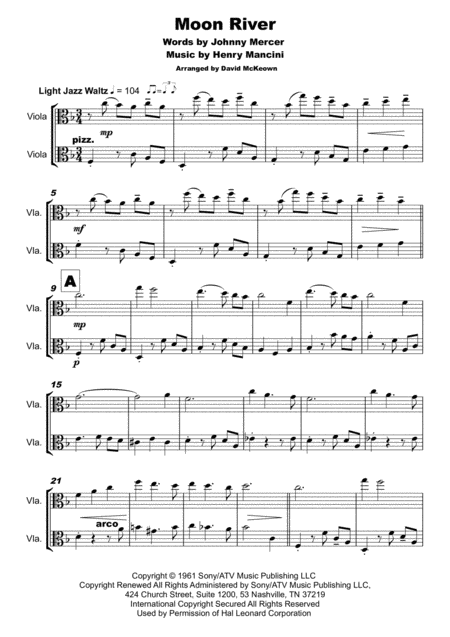 Moon River Duet For Viola Page 2