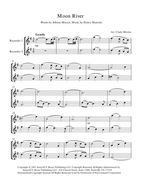 Moon River Recorder Duet Page 2