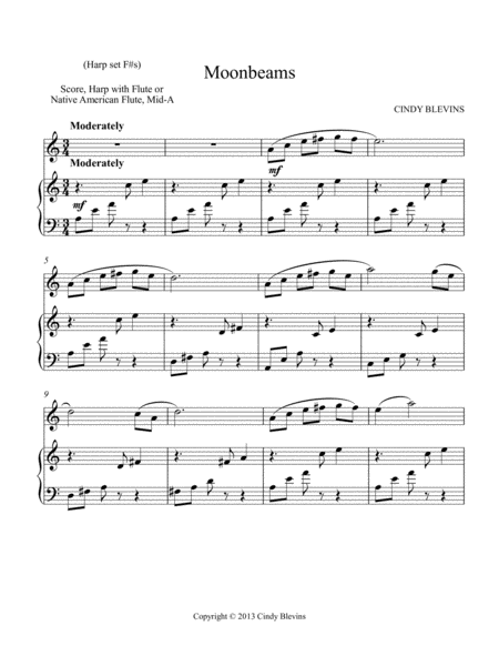 Moonbeams Arranged For Harp And Native American Flute Page 2