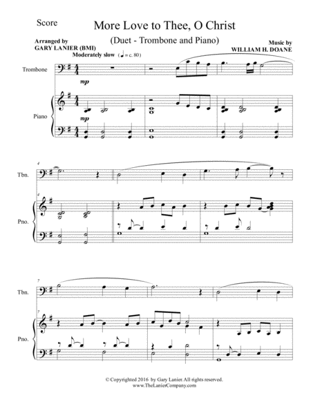 More Love To Thee O Christ Duet Trombone Piano With Parts Page 2