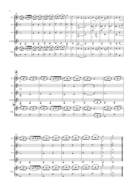 Morning Mood From Peer Gynt For Clarinet Quartet Page 2