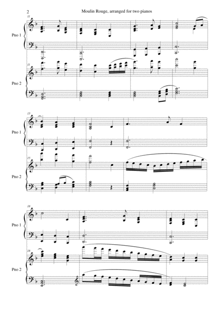 Moulin Rouge Arranged For Two Pianos Page 2