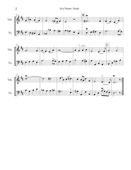 Mozart Ave Verum For Violin And Cello Page 2