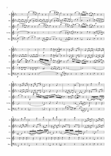 Mozart Clarinet Concerto K622 Mvt Ii Adagio Transposed Into Eb Wind Quintet Clarinet Feature Page 2