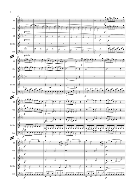 Mozart Divertimento No 16 In Eb K289 Mvt Iv Finale Presto Wind Quintet Page 2