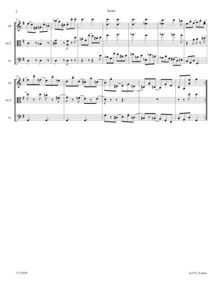 Mozart Little Gigue K 574 Arr For String Trio Page 2