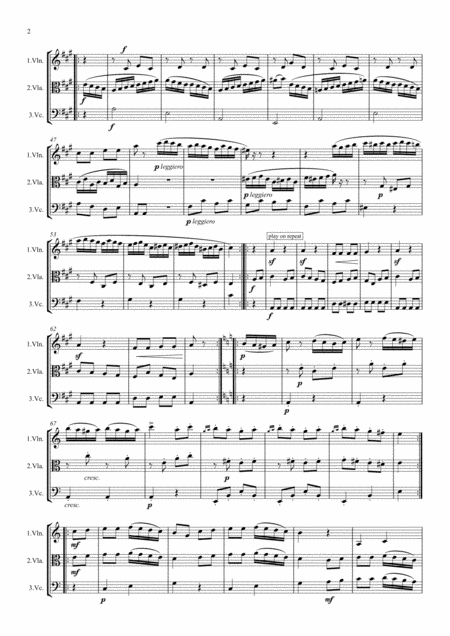 Mozart Piano Sonata No 11 In A K331 Mvt Iii Rondo Alla Turca Turkish March String Trio Page 2