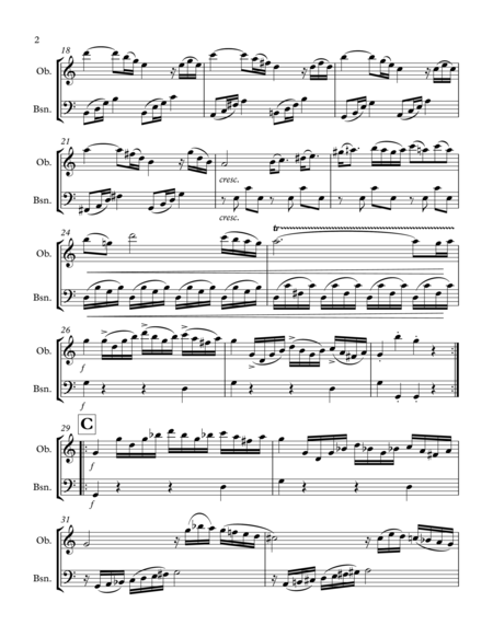 Mozart Sonata No 15 Allegro Oboe Bassoon Duet Page 2