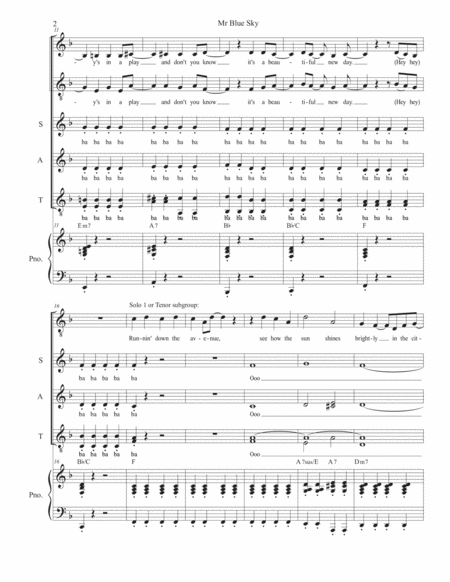 Mr Blue Sky Satb With Divisi By Electric Light Orchestra Elo Arranged By Sarah Jaysmith Page 2