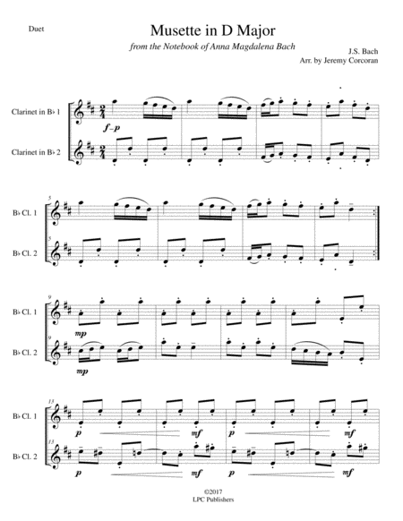 Musette In D Major For Two Clarinets Page 2