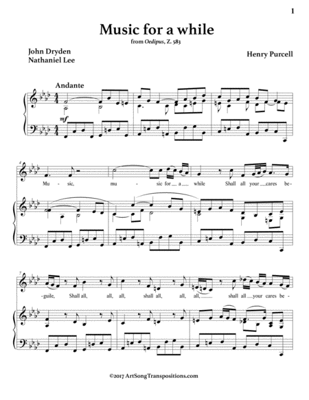 Music For A While In 3 Low Keys F E E Flat Minor Page 2