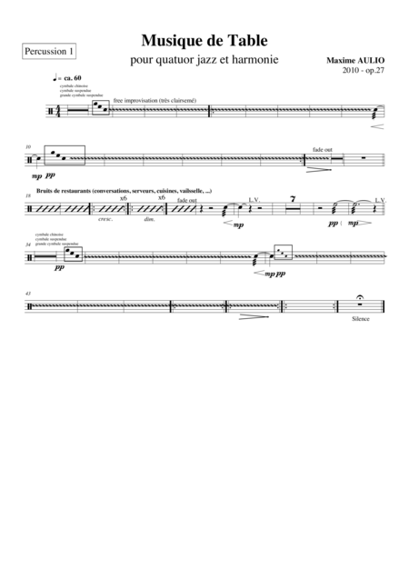 Musique De Table Tafelmusik For Jazz Quartet Wind Band 3rd Movement Set Of Parts Page 2