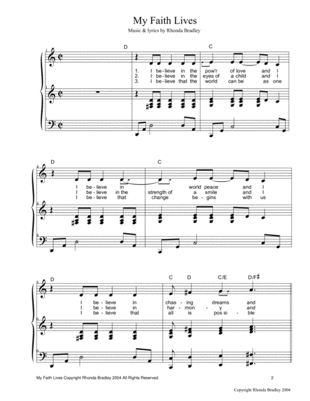 My Faith Lives Piano Vocal Intermediate Level Page 2