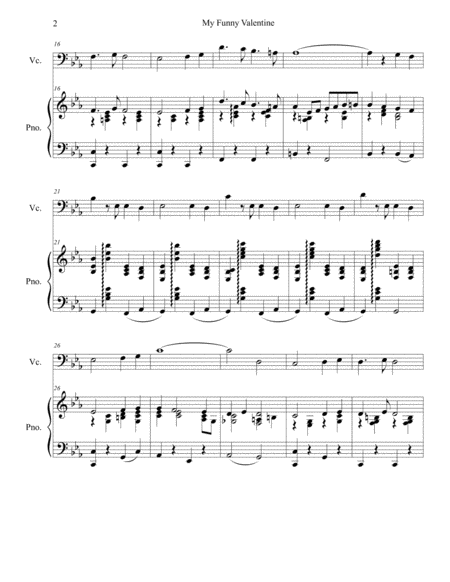 My Funny Valentine For Cello Solo Page 2