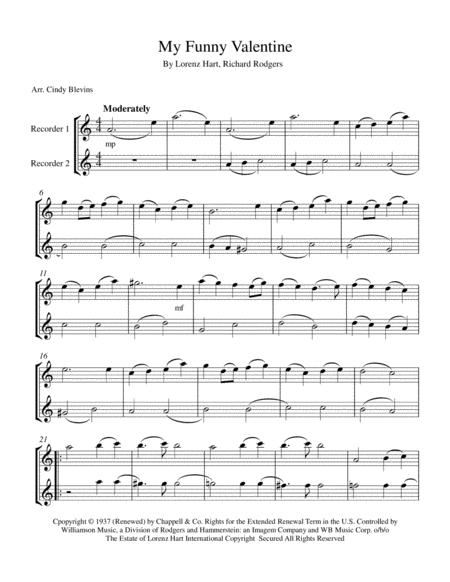 My Funny Valentine Recorder Duet Page 2