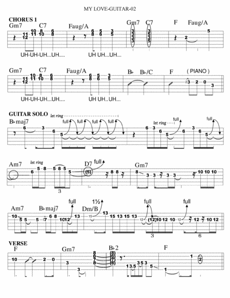 My Love Guitar Tab Page 2