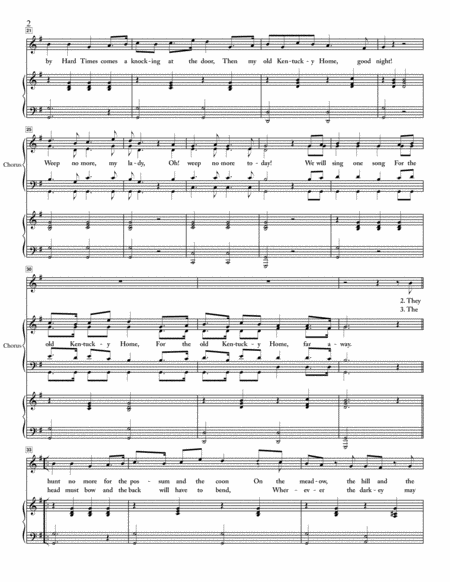 My Old Kentucky Home Good Night For Solo Voice And Mixed Chorus Page 2