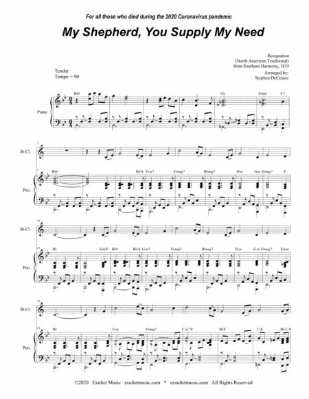 My Shepherd You Supply My Need For Bb Clarinet Solo And Piano Page 2