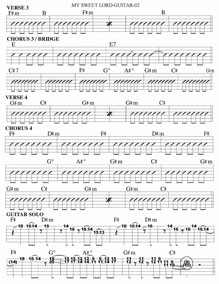 My Sweet Lord Guitar Tab Page 2