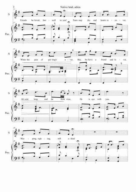 Native Land Adieu Scottish Song For Soprano And Piano Page 2