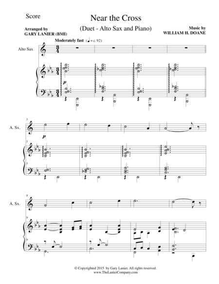 Near The Cross Duet Alto Sax And Piano Score And Parts Page 2