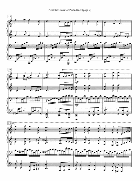 Near The Cross For Piano Duet Page 2