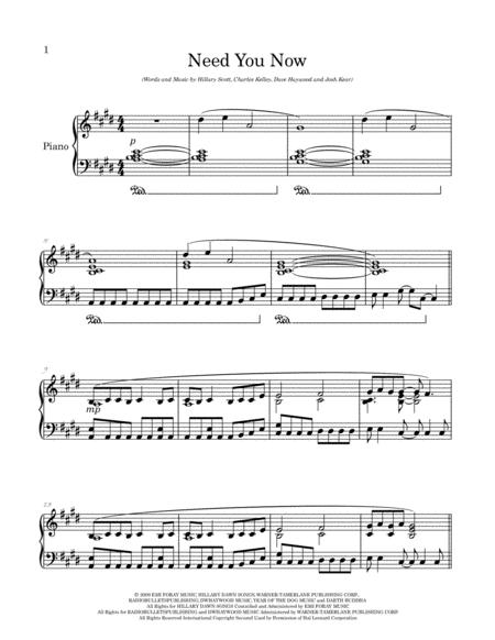 Need You Now Arranged For Piano Solo Page 2