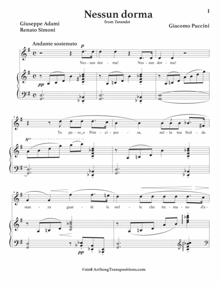 Nessun Dorma G Major Page 2