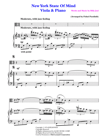 New York State Of Mind For Viola And Piano Page 2