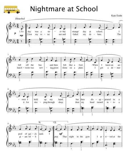 Nightmare At School Late Beginner Piano Page 2