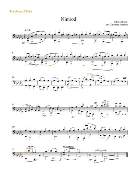 Nimrod From Enigma Variations In D Flat Major For Brass Quintet And Optional Timpani Page 2