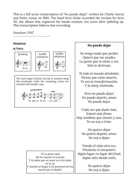 No Puedo Dejar Full Score Page 2