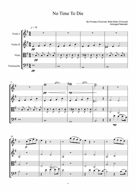 No Time To Die String Quartet Score And Parts Page 2