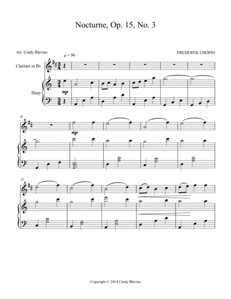 Nocturne Arranged For Harp And Bb Clarinet Page 2