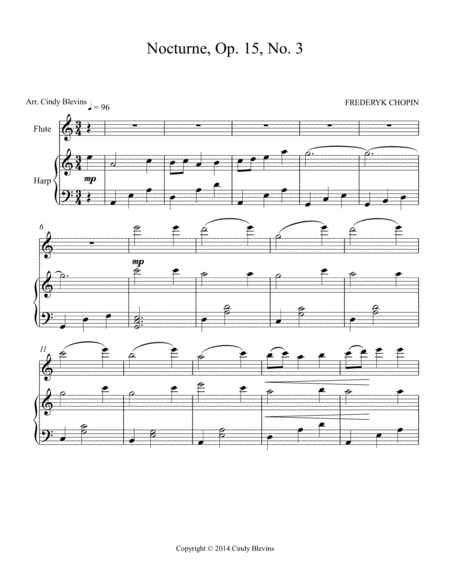 Nocturne Arranged For Harp And Flute Page 2