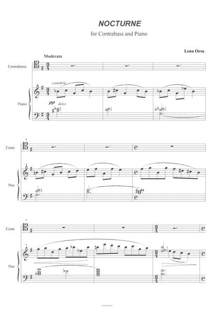 Nocturne For Contrabass And Piano Page 2