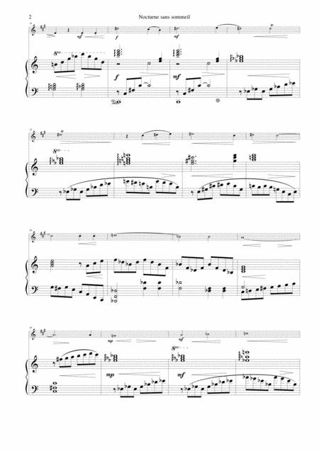 Nocturne Sans Sommeil Sleepless Nocturne For Alto Clarinet And Piano Page 2