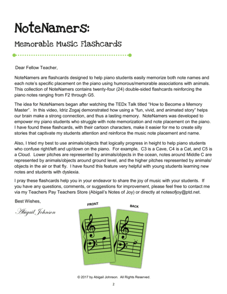 Notenamers Memorable Music Flashcards Printable Page 2