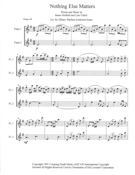 Nothing Else Matters Flute Duet Page 2