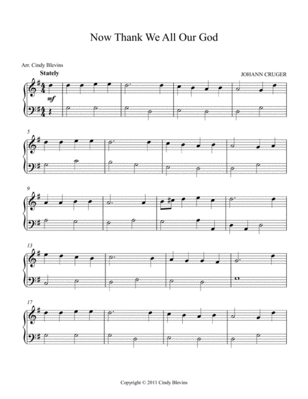 Now Thank We All Our God Arranged For Easy Piano Solo Page 2