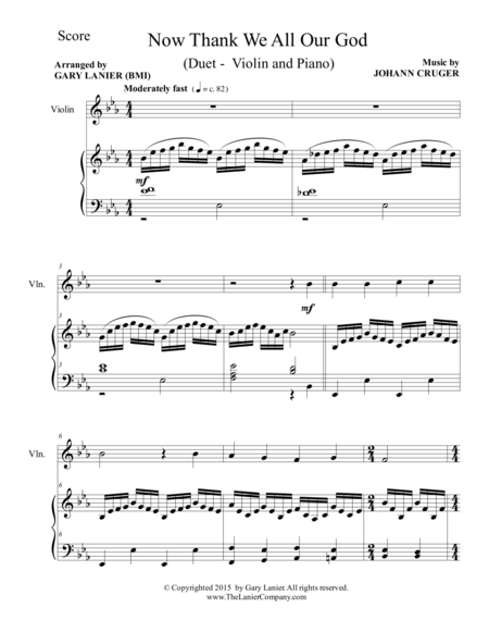 Now Thank We All Our God Duet Violin And Piano Score And Parts Page 2