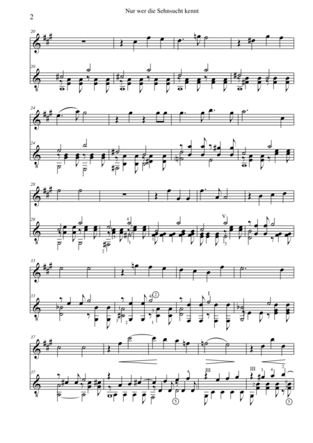 Nur Wer Die Sehnsucht Kennt Only The Lonely Heart For Alto Saxophone And Guitar Page 2