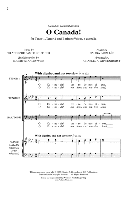 O Canada Ttb Version I A Cappella Page 2