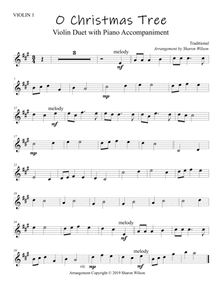 O Christmas Tree Easy Violin Duet With Piano Accompaniment Page 2