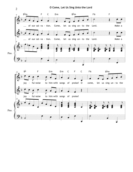 O Come Let Us Sing Unto The Lord 2 Part Page 2